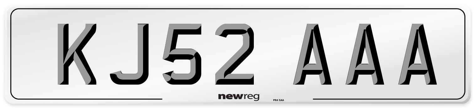 KJ52 AAA Number Plate from New Reg